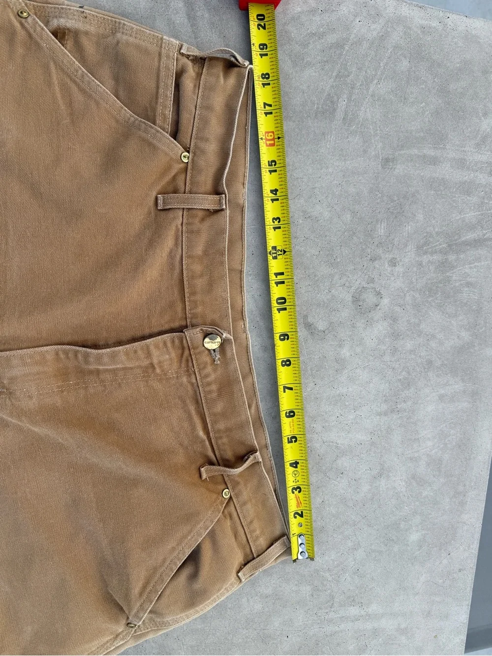 Men's USA made Carhartt double knee Carpenter Work Pants in Brown
